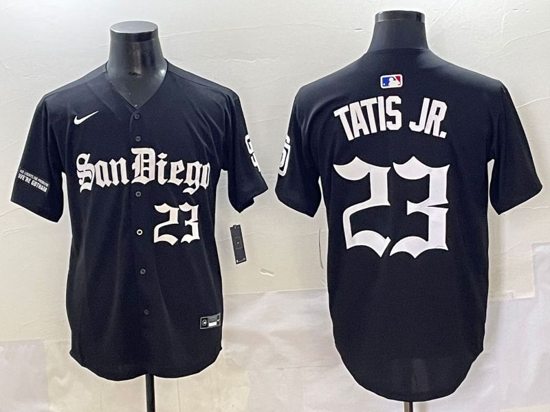 Men 2025 San Diego Padres #23 Tatis jr Black Five generations Joint Name Nike MLB Jersey style 9->san diego padres->MLB Jersey